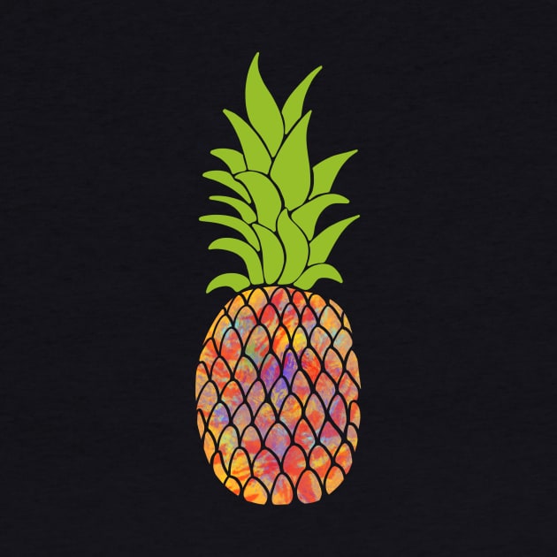 Pineapple Art In Colorful Rainbow Colors - A Beach Fruit by mangobanana